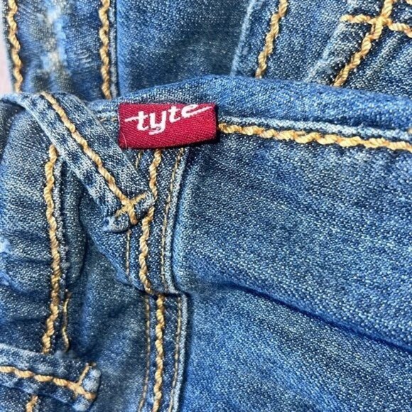 Tyte Distressed Denim Skirt Women Size 11 Mid Rise Raw Hem Vintage Inspired - Picture 11 of 11